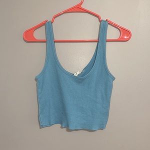Blue crop top tank